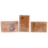 Three early 20th century American leather postal covers