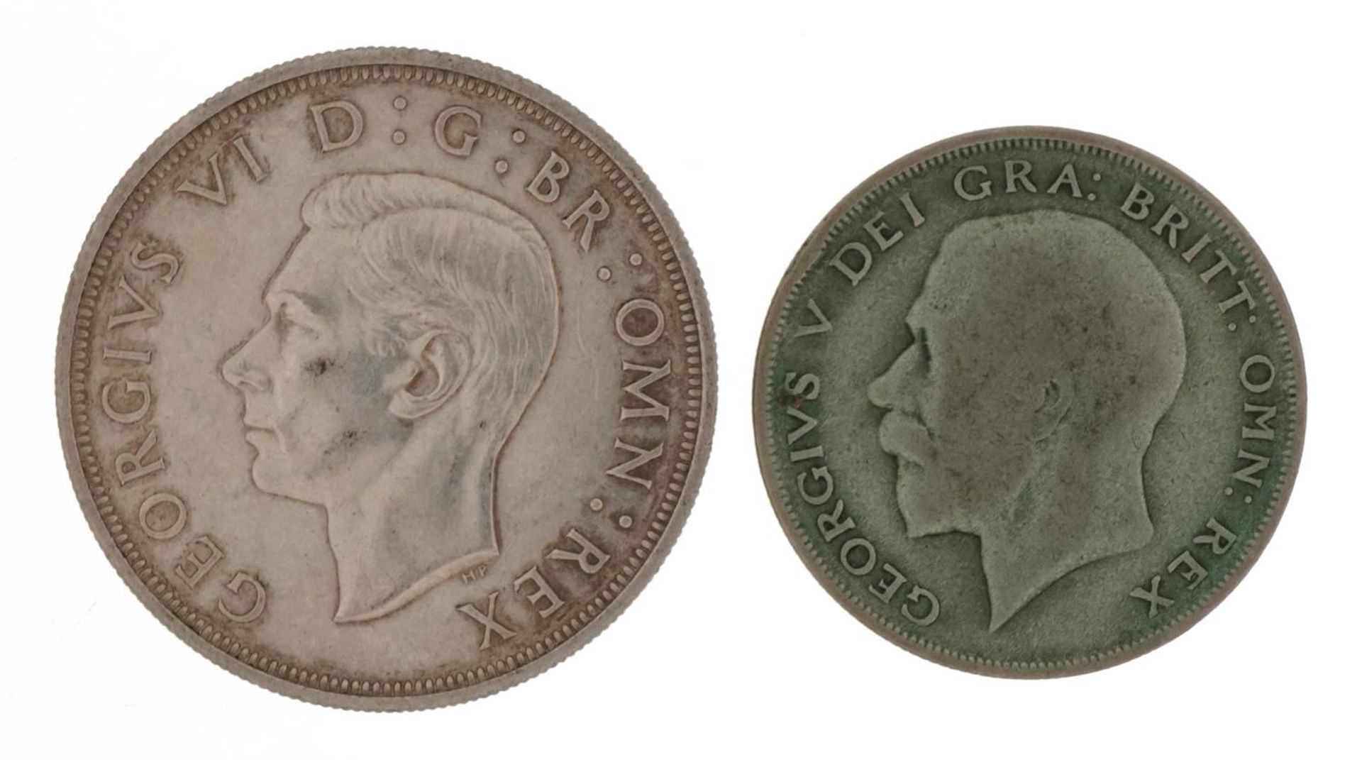 George VI 1937 crown and George V 1920 half crown, total 42.0g - Image 2 of 3