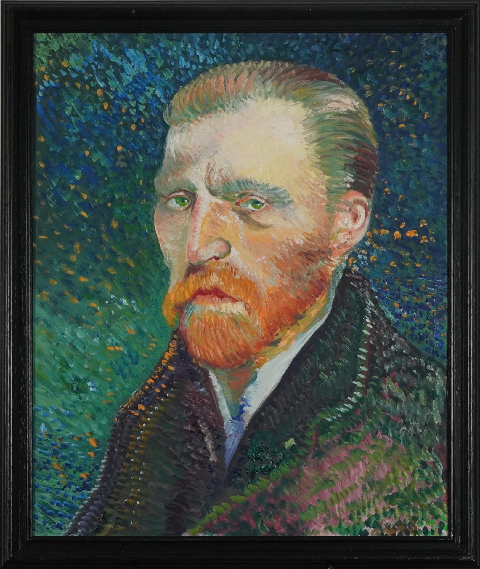 Clive Fredriksson, in the manner of Vincent van Gogh - Head and shoulders portrait, oil on board, - Image 4 of 6