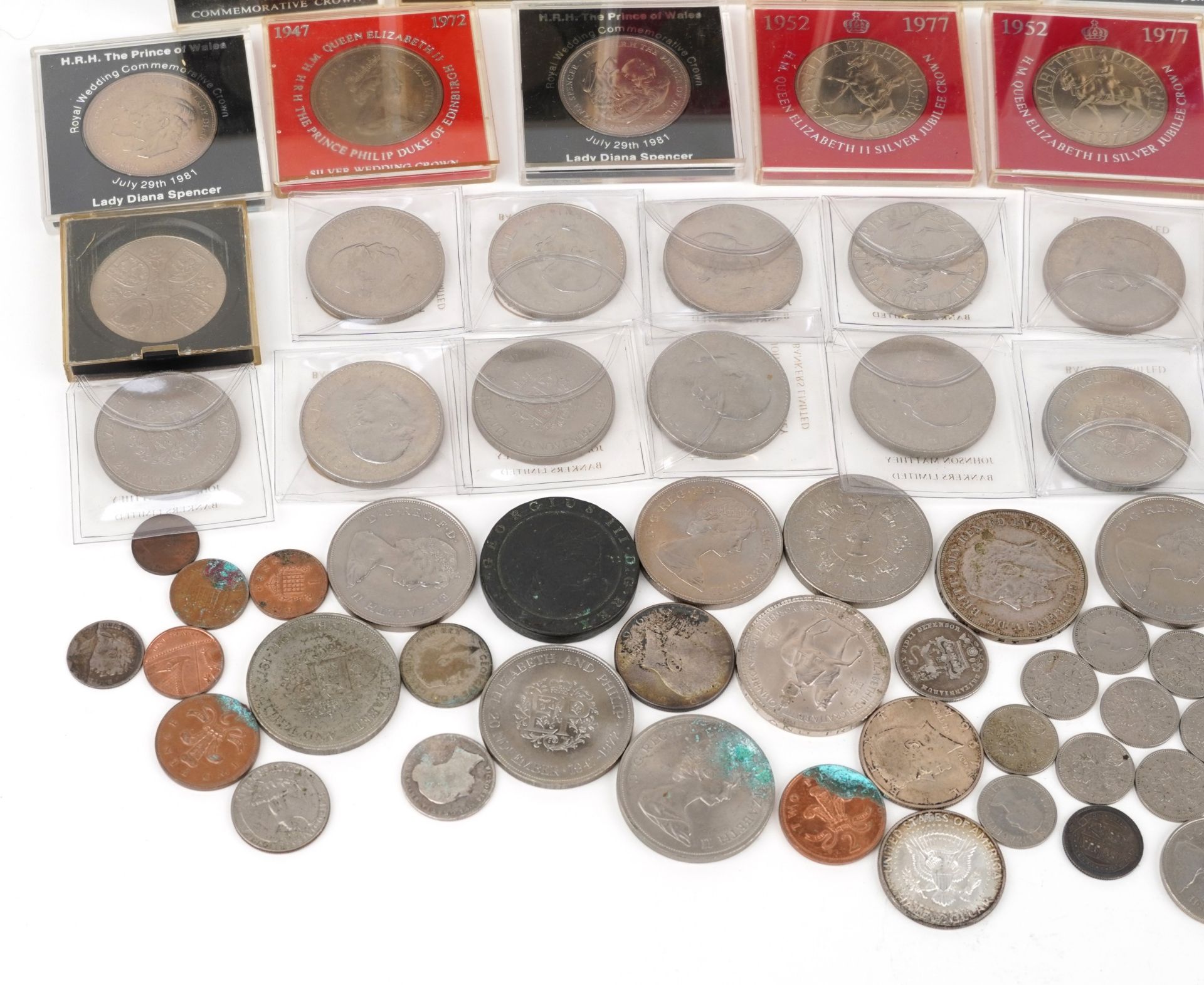 Antique and later British and world coins, some silver including 1935 Rocking Horse crown, - Image 3 of 4