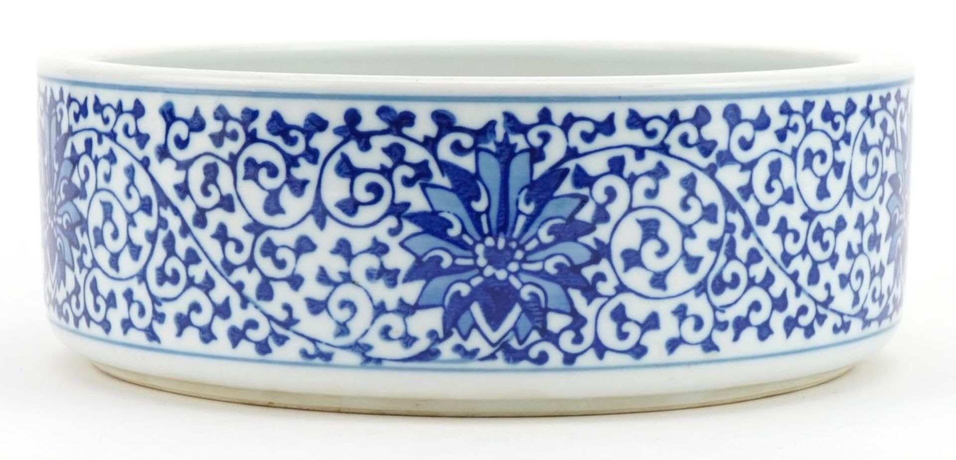 Chinese blue and white porcelain bowl hand painted with flowers, six figure character marks to the - Image 4 of 7