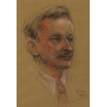 Philippa Jessup - Head and shoulders portrait of a gentleman wearing a tie, signed pastel,