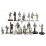 Collection of pewter figures, some Royal Hampshire including Dicken's characters, the largest 12.5cm