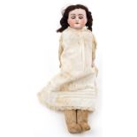 Antique German bisque headed doll with open close eyes, marked Lilly 9/10 to the neck 38cm high