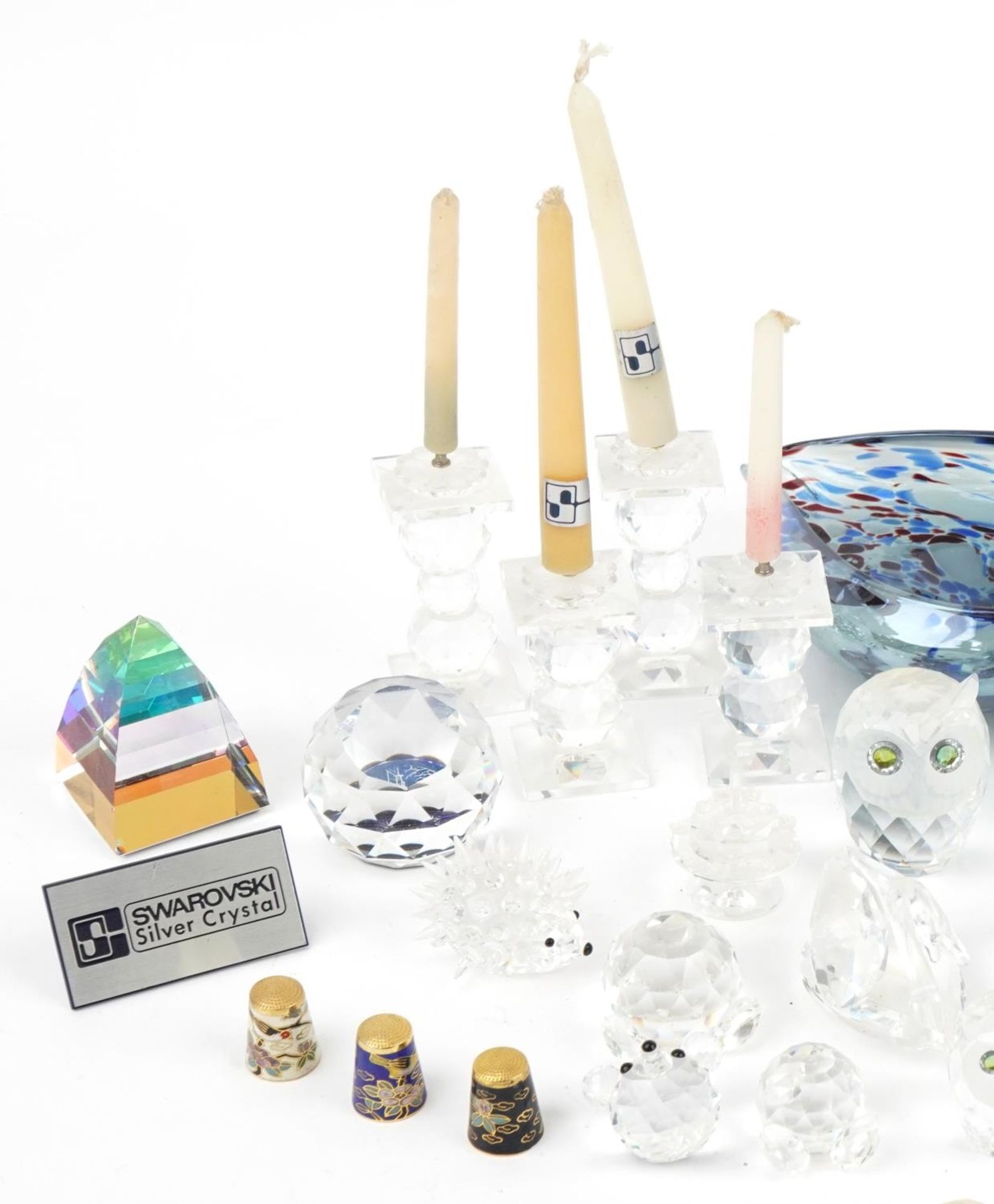 Glassware including Swarovski crystal animals, candlesticks and two Murano style ducks, the - Image 2 of 4