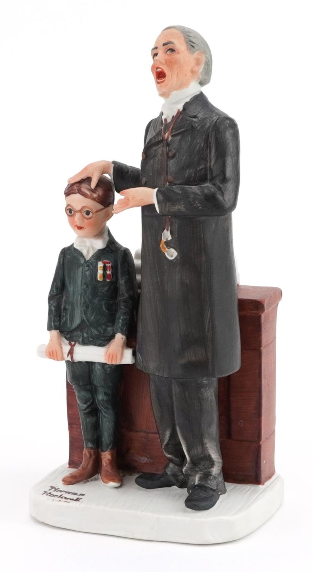 Saturday Evening Post Co Norman Rockwell figure group, The School Master, 19cm high