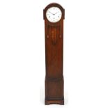 Art Deco oak granddaughter clock with Westminster chime, 132cm high