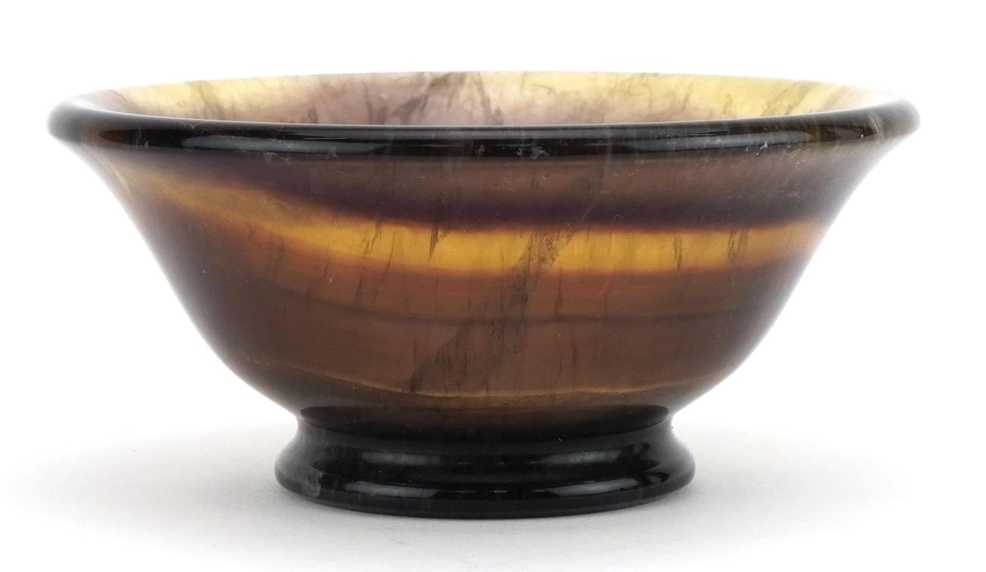 Polished fluorite bowl, 13cm in diameter