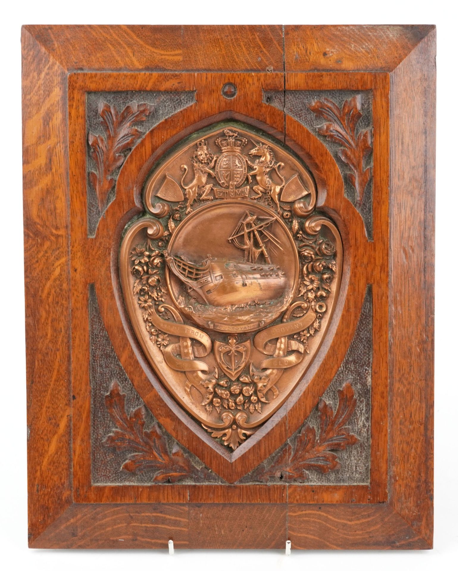 Shipping interest copper plaque made from the old Foudroyant launched Plymouth 1793, wrecked - Image 2 of 4