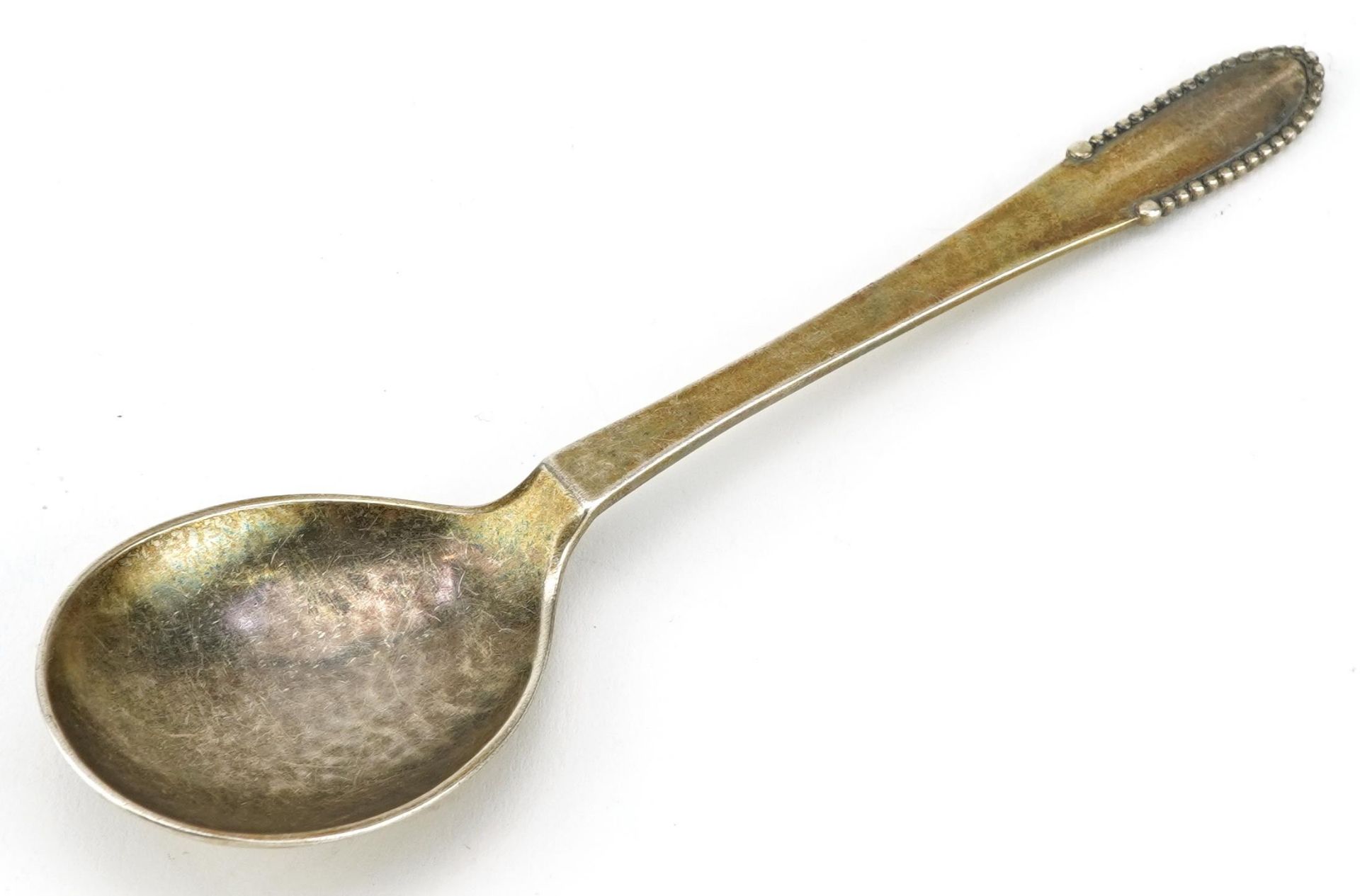 Georg Jensen, Danish 925S silver Kugle pattern compote spoon, 14.5cm in length, 33.0g