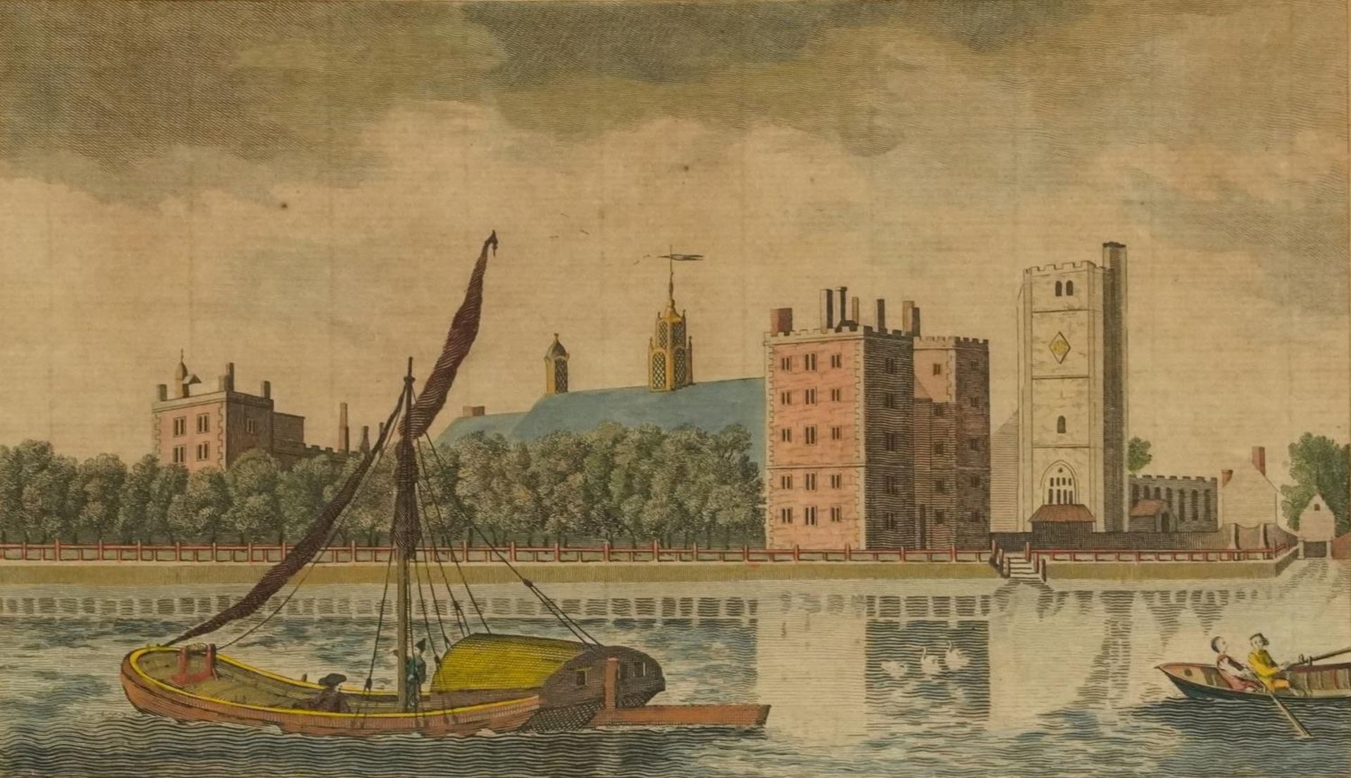 View of The Archbishop's Palace, Lambeth and Stairs at York Buildings, Westminster Bridge, pair of - Image 6 of 9