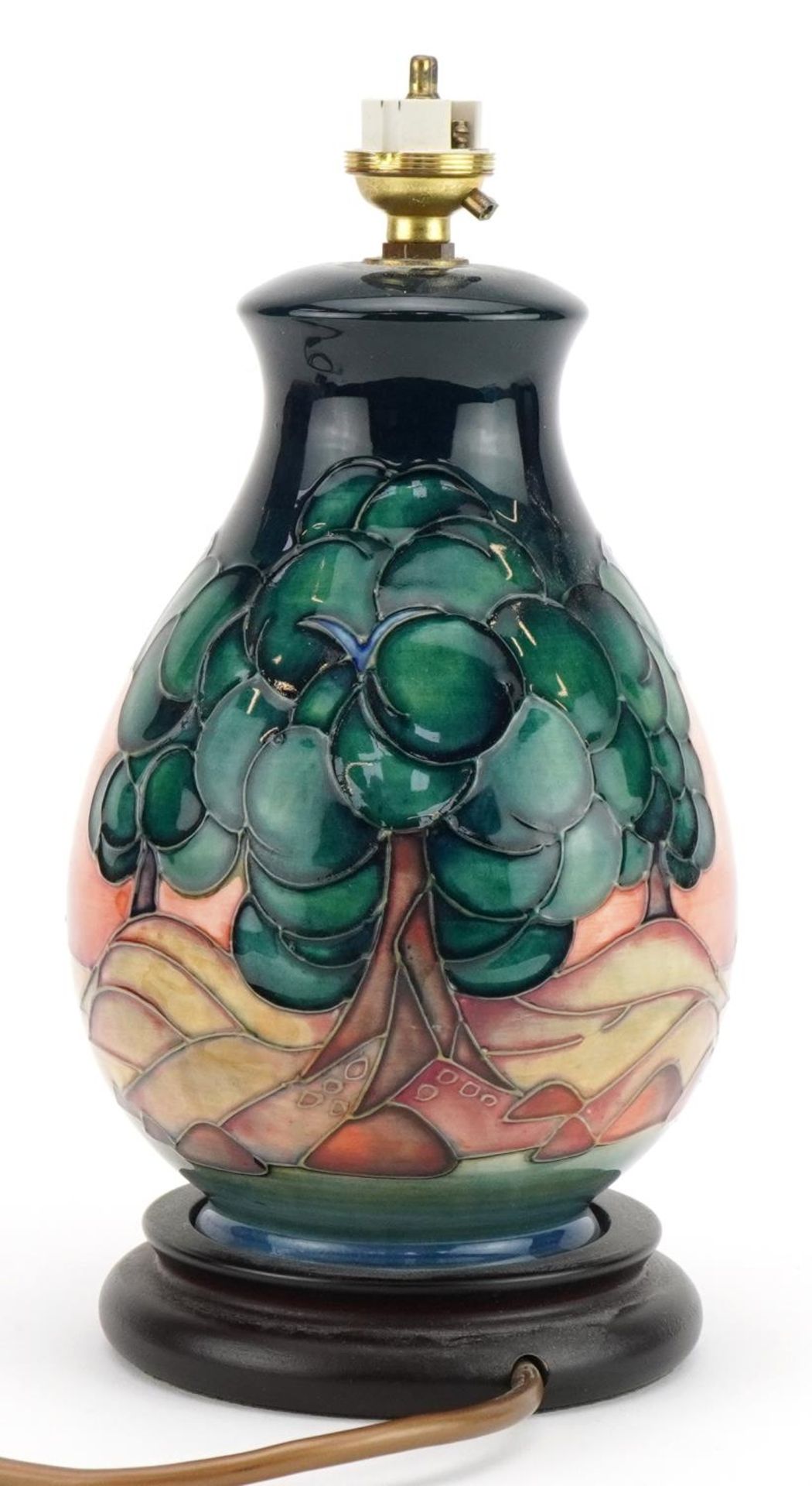 Moorcroft pottery baluster table lamp hand painted in the Mamoura pattern, 26.5cm high - Image 4 of 6