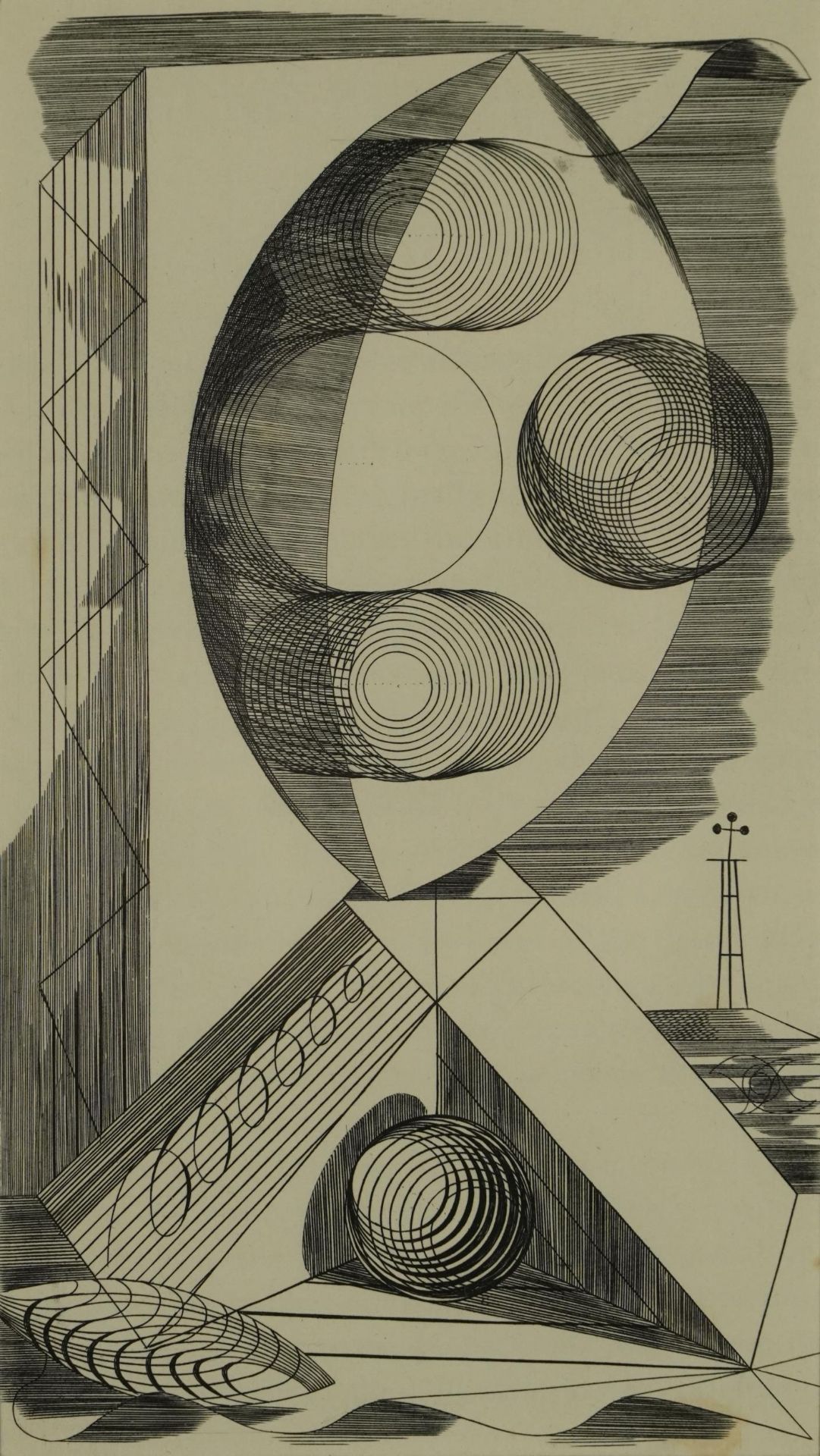 Edward Bawden - Abstract design, copper engraving, various inscriptions verso including Published by - Image 2 of 8