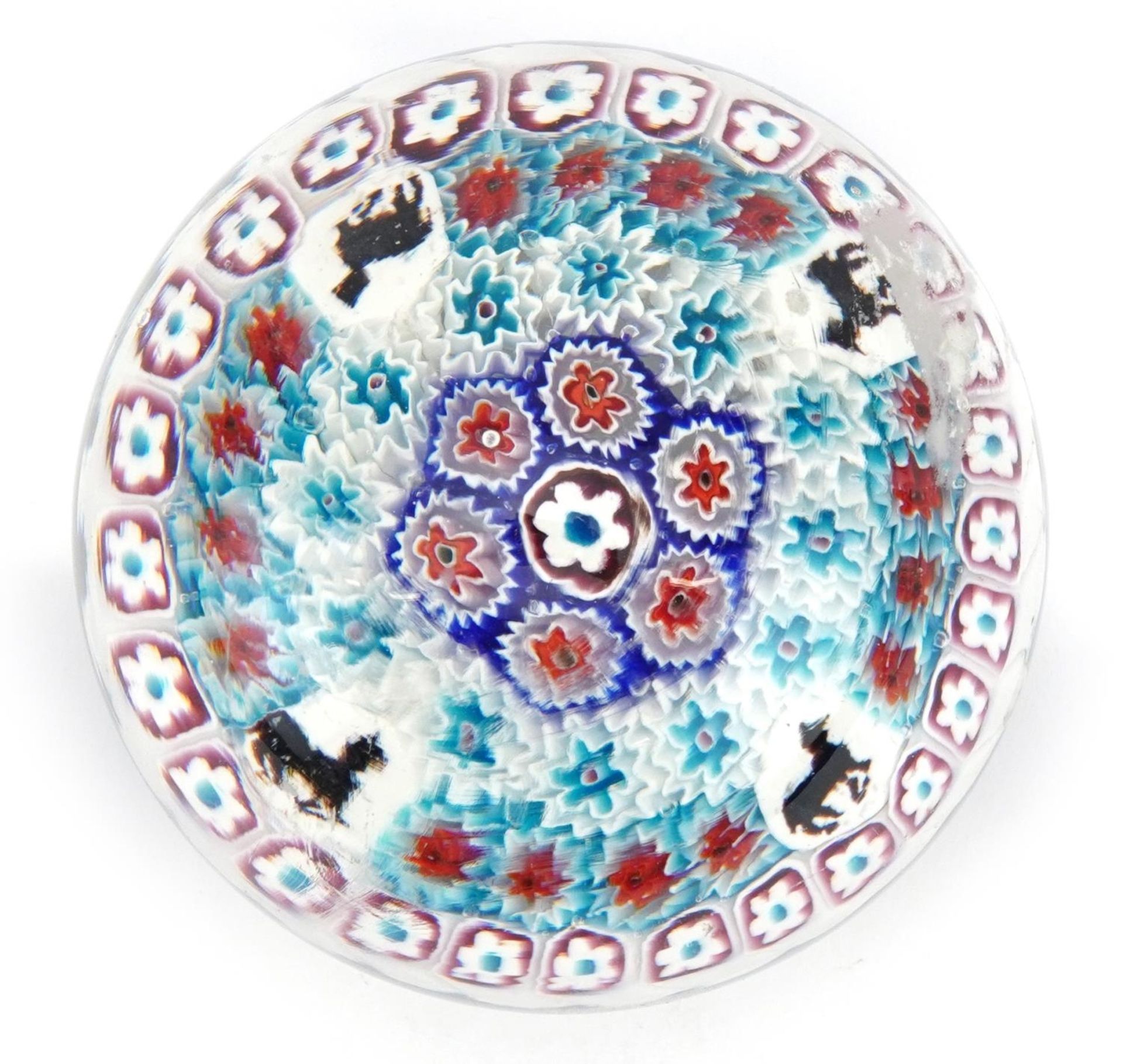 Murano Fratelli Toso millefiori glass paperweight, 8cm in diameter
