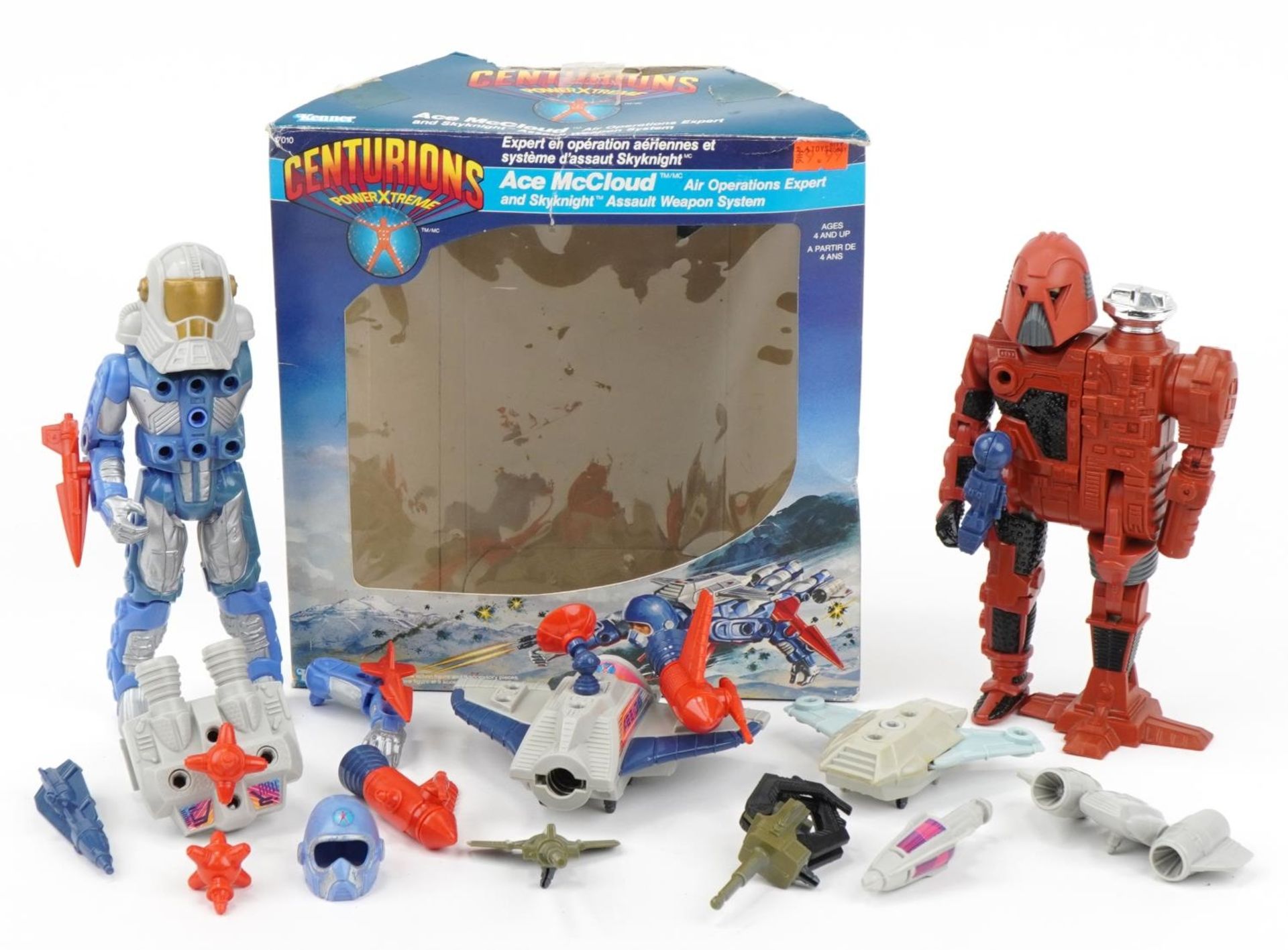 1986 Centurion's Ace McCloud and Skyknight action figure set with box by Kenner