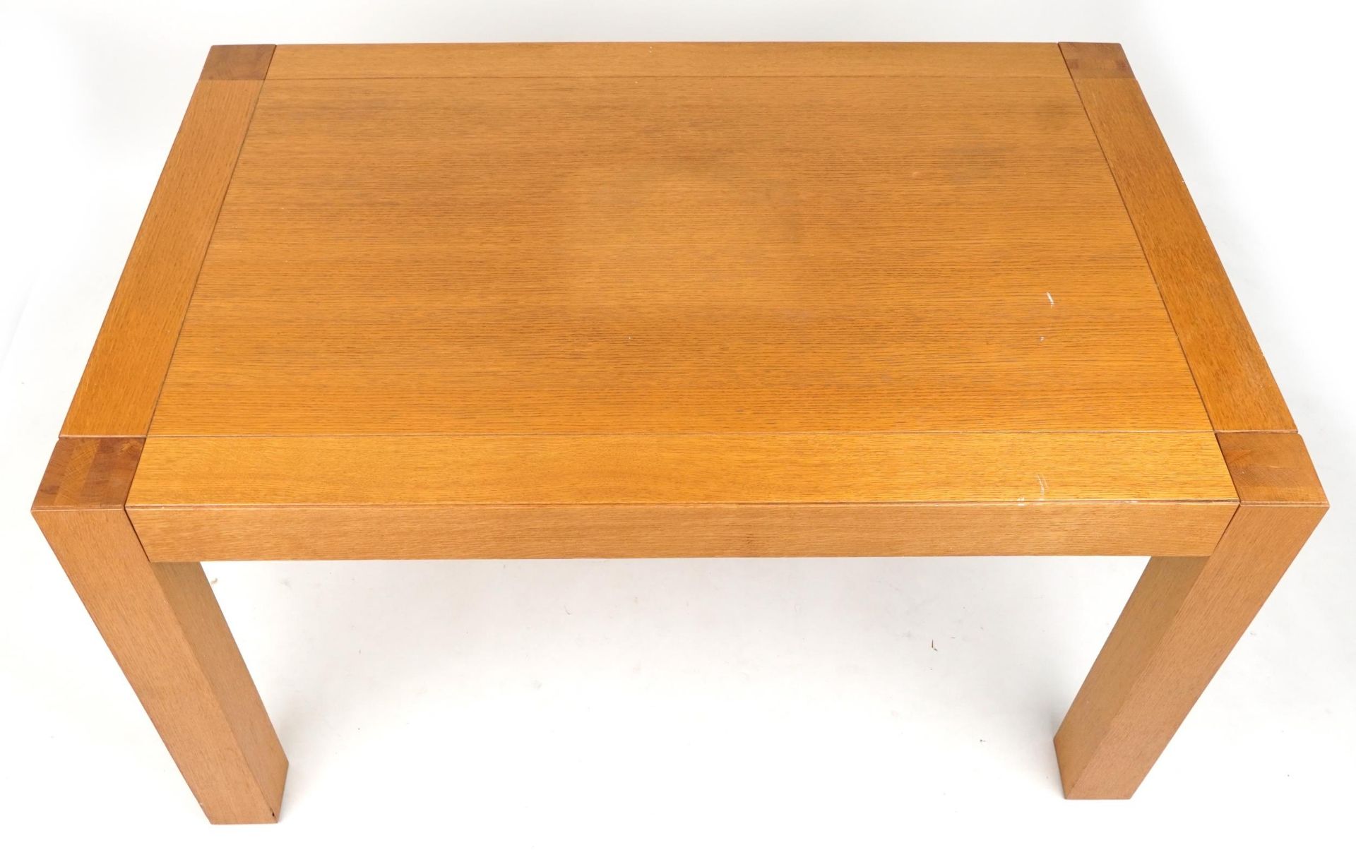 Contemporary light oak G Plan dining table, 76cm H x 142cm W x 90cm D - Image 2 of 4