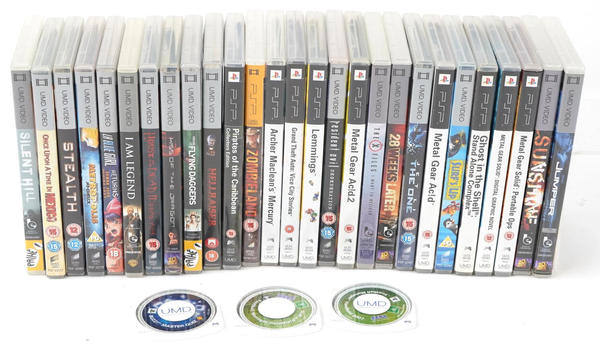 Collection of Sony PSP games and videos