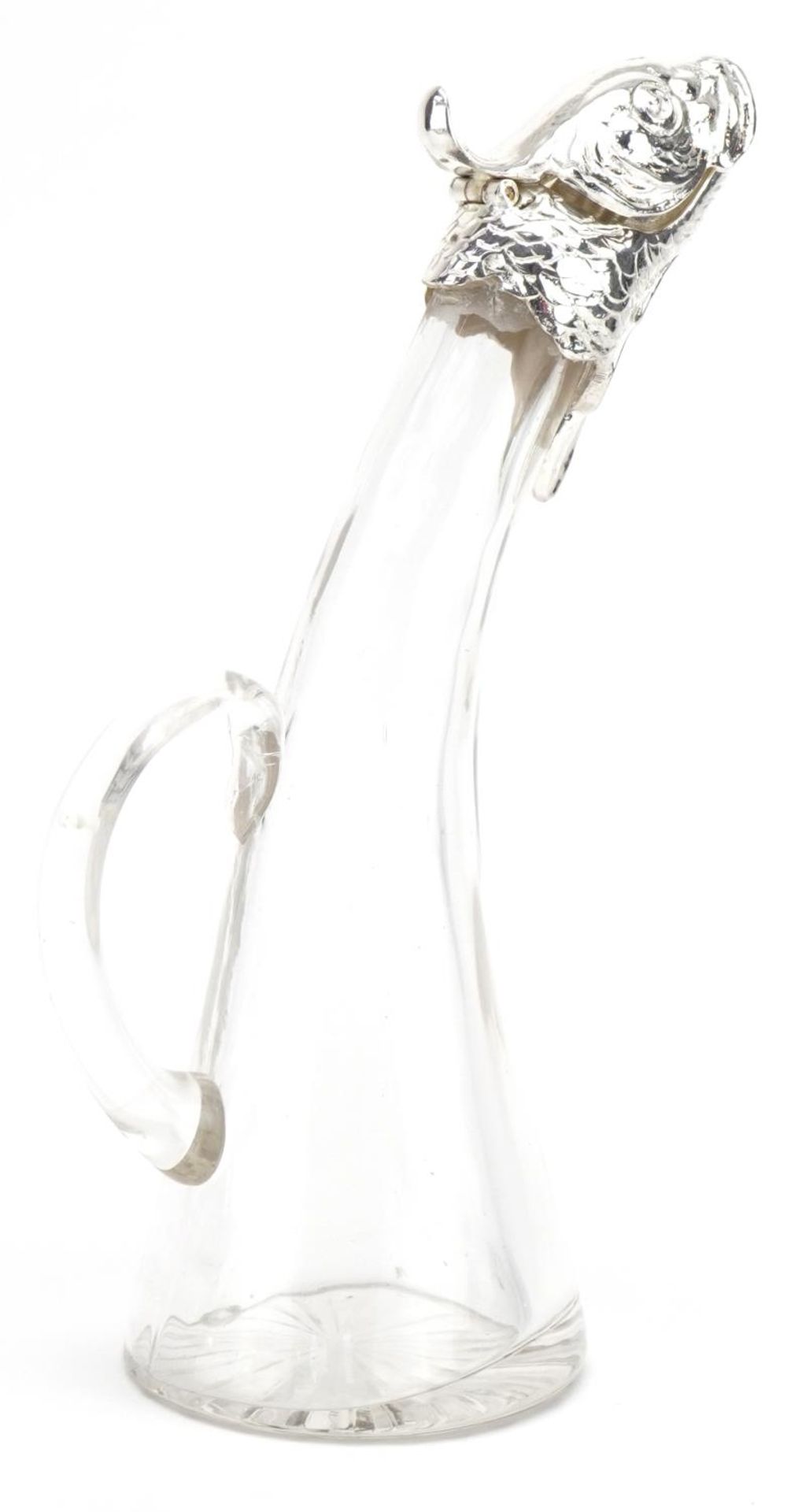 Novelty cut glass and silver plated claret jug in the form of a fish, 24cm high - Bild 10 aus 12