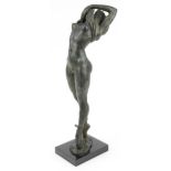 Enzo Plazzotta, contemporary verdigris patinated bronze sculpture of Prima Ballerina Dame Antoinette