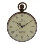 Globular brass desk clock, 7.5cm high