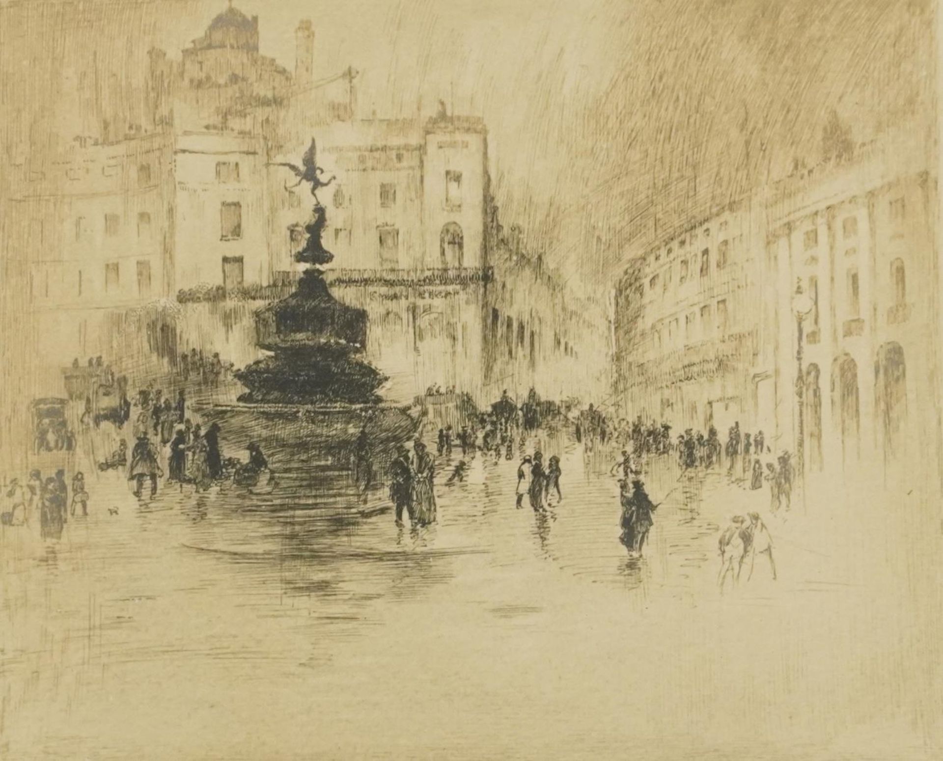 Arthur L Cherry - London Bridge and Shaftsbury Memorial Fountain, pair of pencil signed drypoint - Image 2 of 12