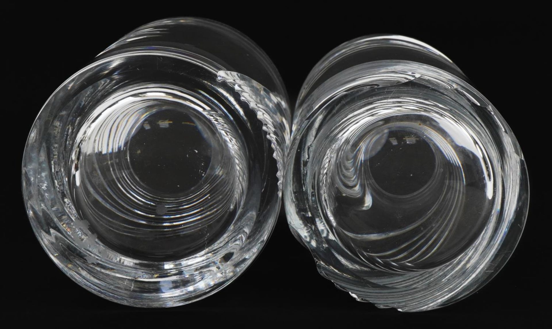 Two Scandinavian heavy clear art glass vases, the largest 23.5cm high - Image 3 of 3