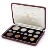 George VI 1937 specimen coin set by The Royal Mint housed in a silk and velvet lined fitted tooled