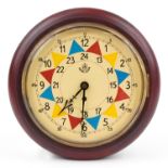 RAF design fusee wall clock with painted dial, 33cm in diameter