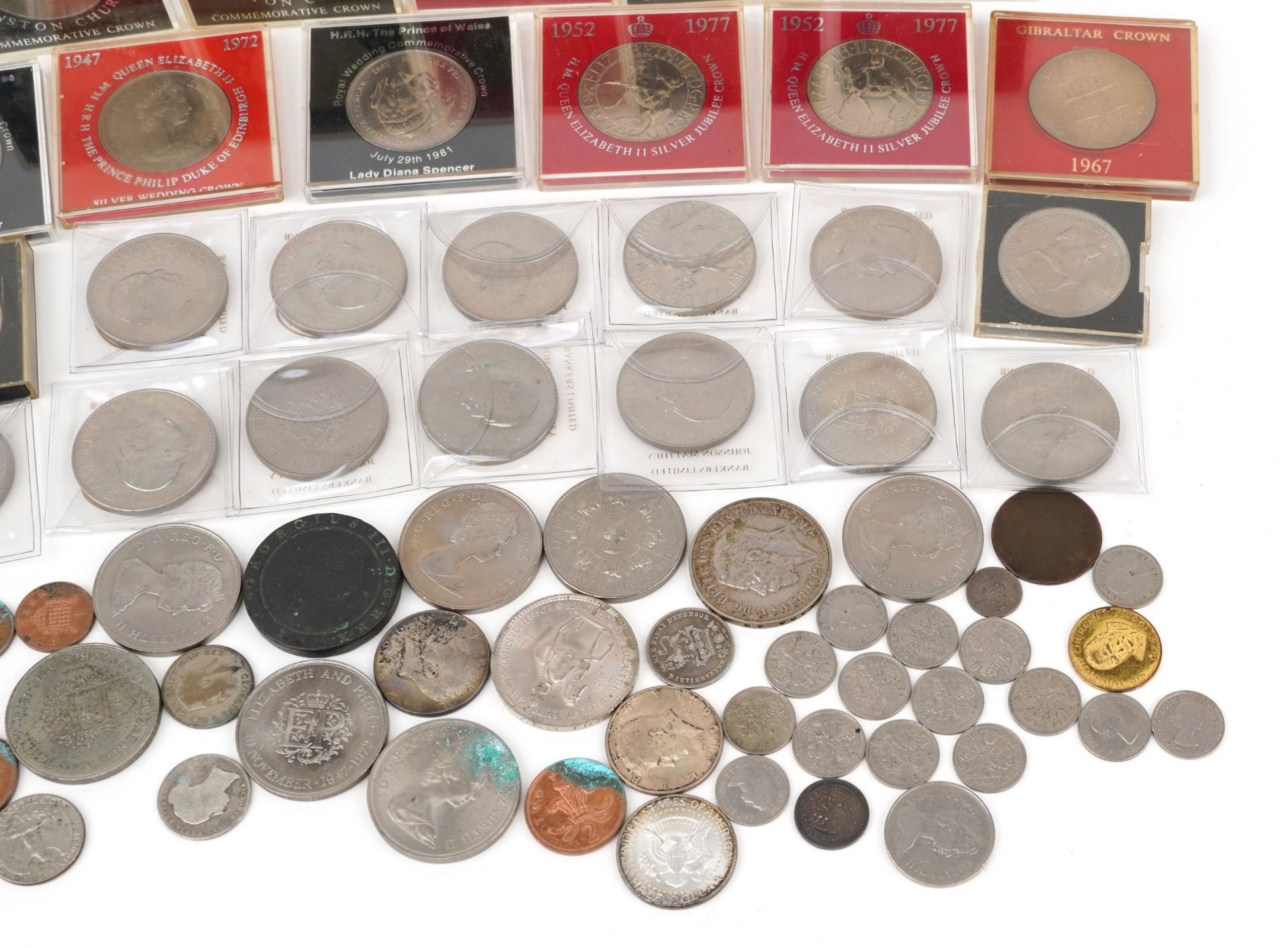 Antique and later British and world coins, some silver including 1935 Rocking Horse crown, - Image 4 of 4