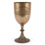 Harrison Brothers & Howson, large Edwardian sports trophy engraved Harlow Industrial Sports