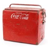 Advertising Coca Cola ice cooler, 45cm H x 48cm W x 32cm D