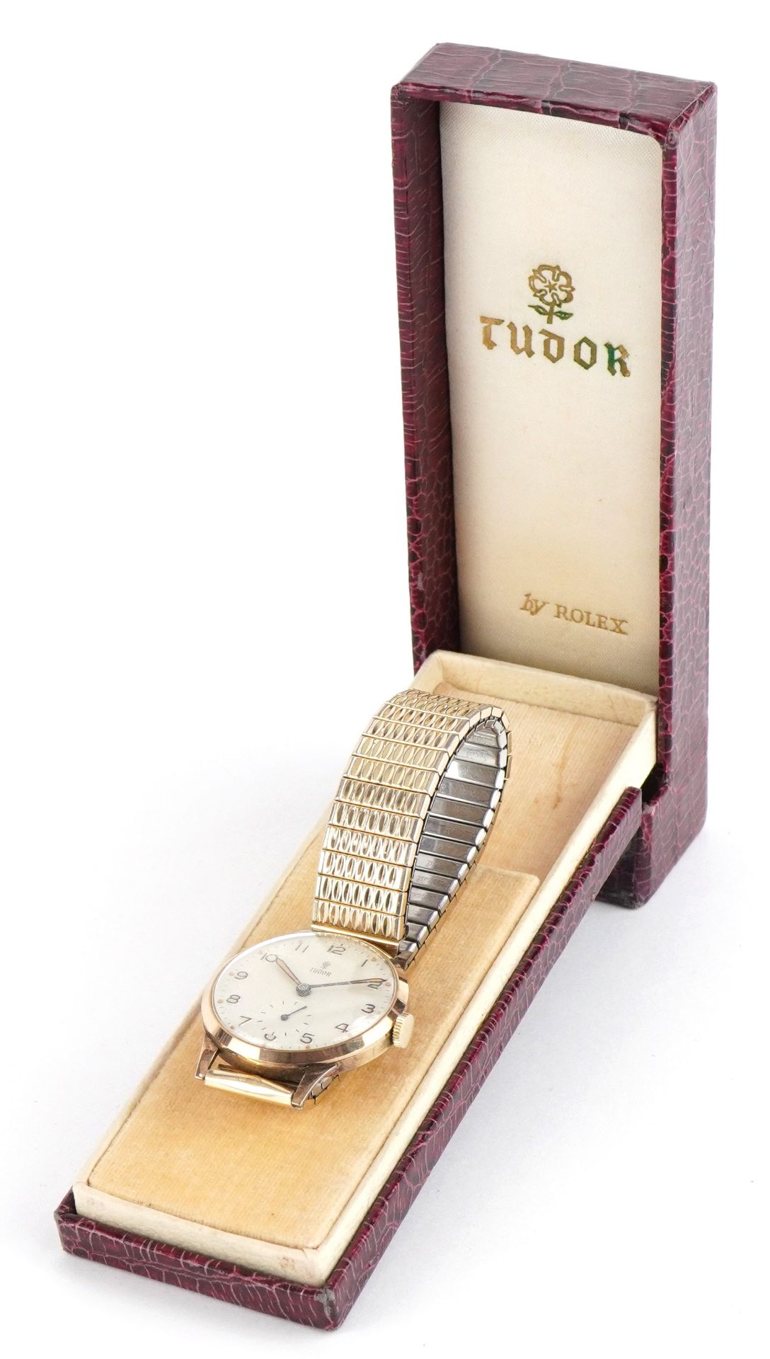 Tudor, gentlemen's 9ct gold Tudor wristwatch with subsidiary dial with Tudor by Rolex box, the - Image 6 of 7