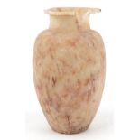 Large Egyptian style alabaster vase, 31cm high