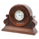 British military interest propeller mantle clock with circular enamelled dial with Roman numerals,