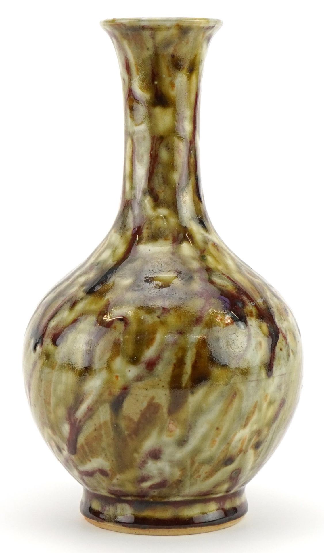 Chinese porcelain vase having a red and brown glaze, 22.5cm high - Image 2 of 3