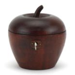 George III style treen tea caddy in the form of an apple, 12cm high