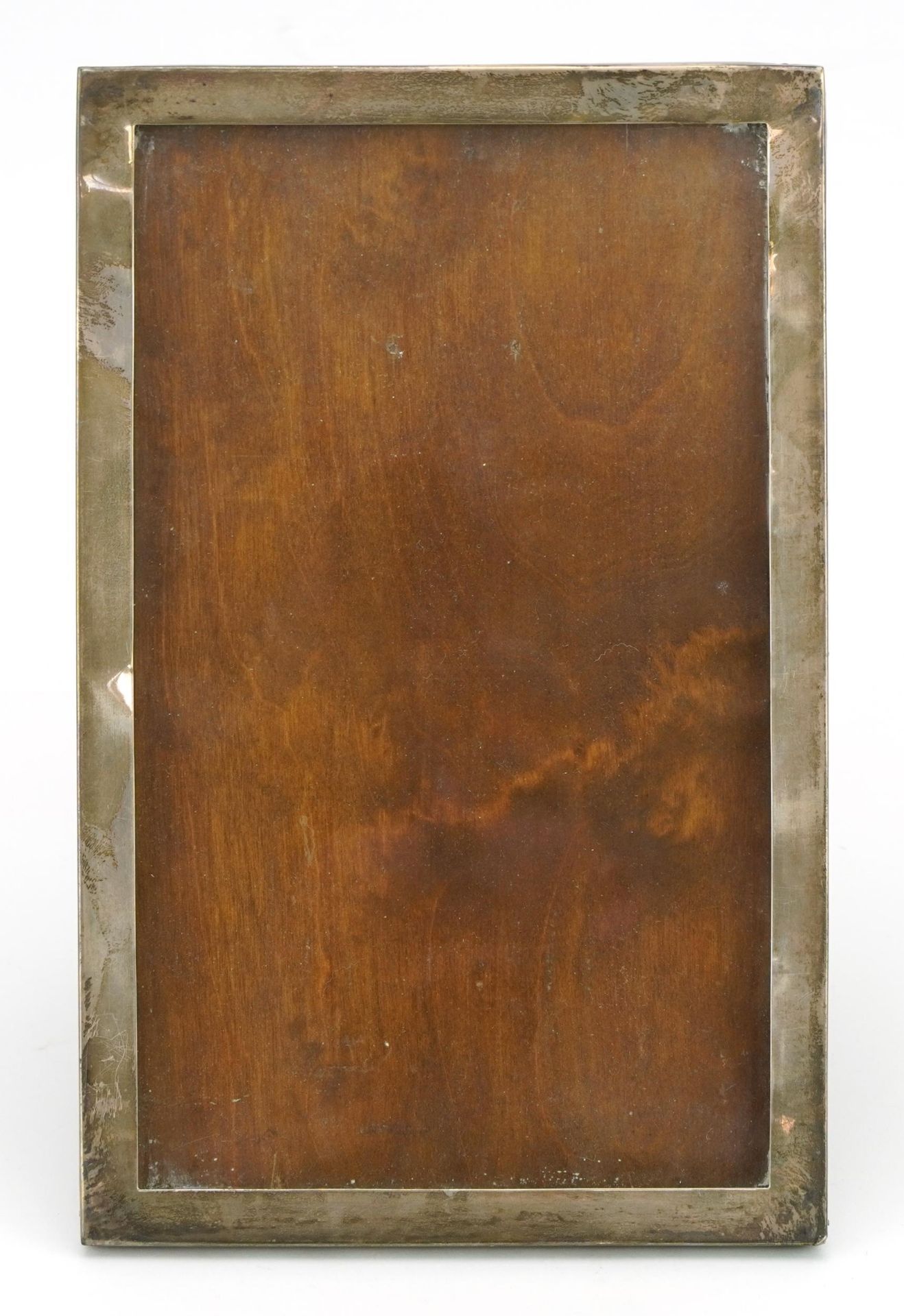 Sanders & Mackenzie, George V large rectangular silver mounted easel mirror, Birmingham 1926, 28cm x