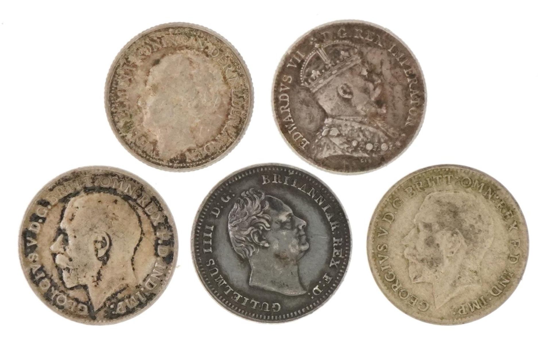 William IV and later silver coinage including 1837 Maundy threepence - Image 2 of 2