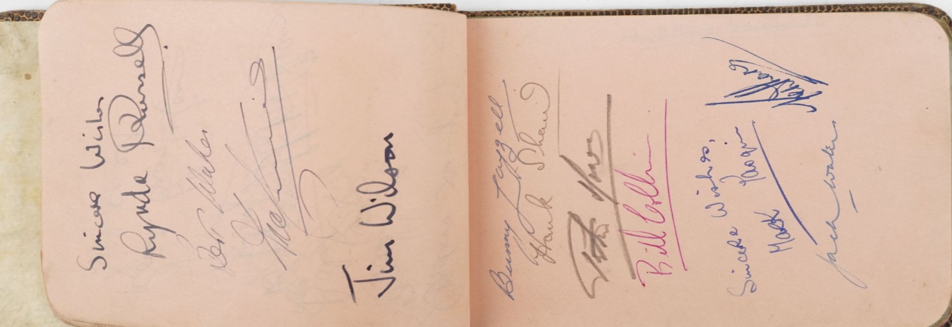 Autographs and annotations arranged in an album including West Ham United, Leighton FC and - Bild 3 aus 6