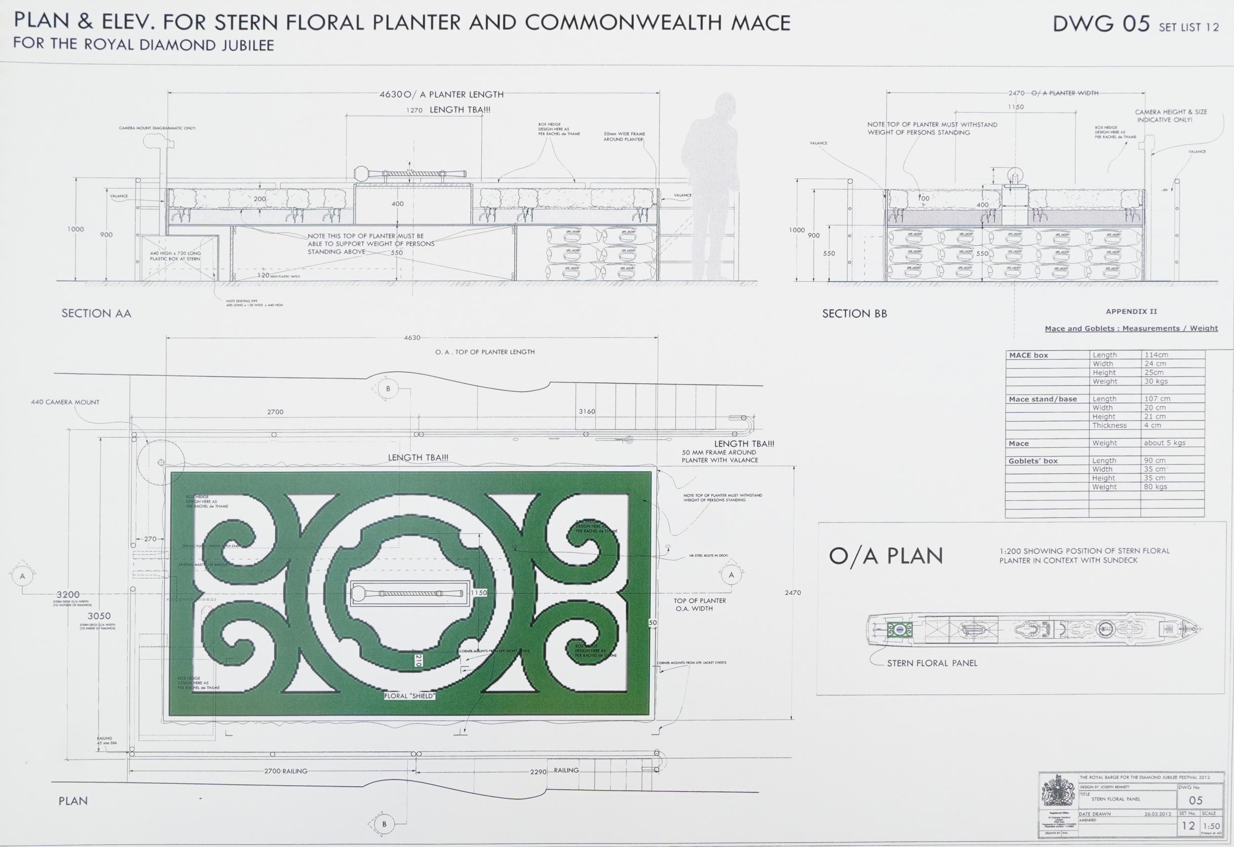 Royal interest Royal Diamond Jubilee book detailing the drawings for The Spirit of Chartwell dated - Image 5 of 6