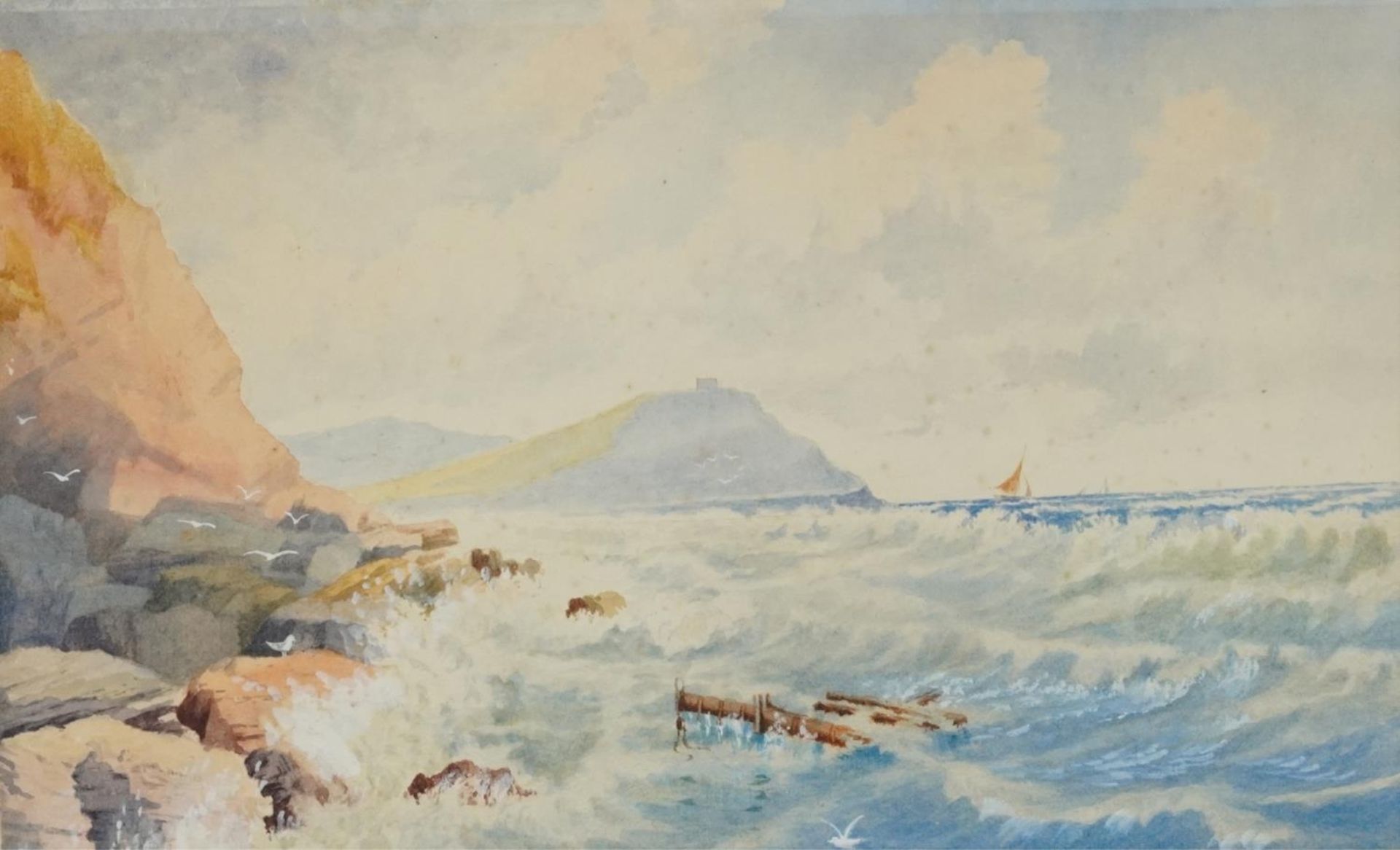 R H Davis - Falmouth Bay, early 20th century St Ives school heightened watercolour, mounted,