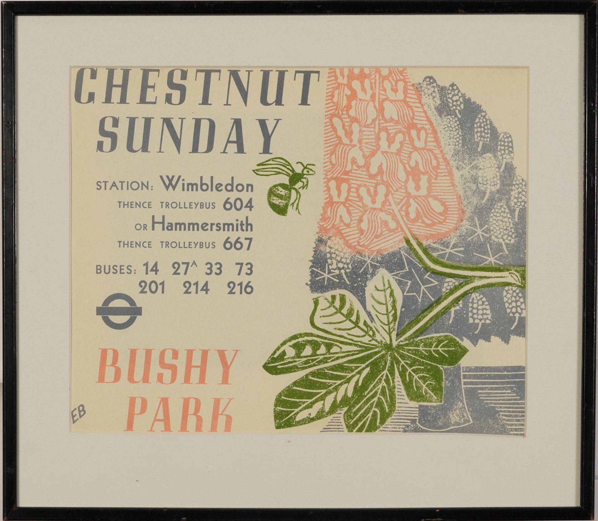 Edward Bawden - Chestnut Sunday, Wimbledon, lithograph in colour, various inscriptions verso - Image 2 of 5
