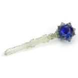 Murano clear and blue glass sceptre/mace, 45cm in length : For further information on this lot