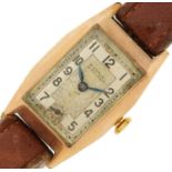 H Samuel, gentlemen's 9ct rose gold Acme Lever wristwatch with subsidiary dial, the case numbered