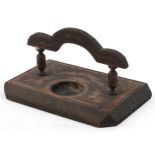 19th century Black Forest desk stand carved with leaves and monograms : For further information on