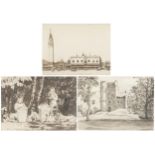 Wilfrid Huggins - Doune Castle, Scotland, St Mark's Square and one other, set of three pencil signed
