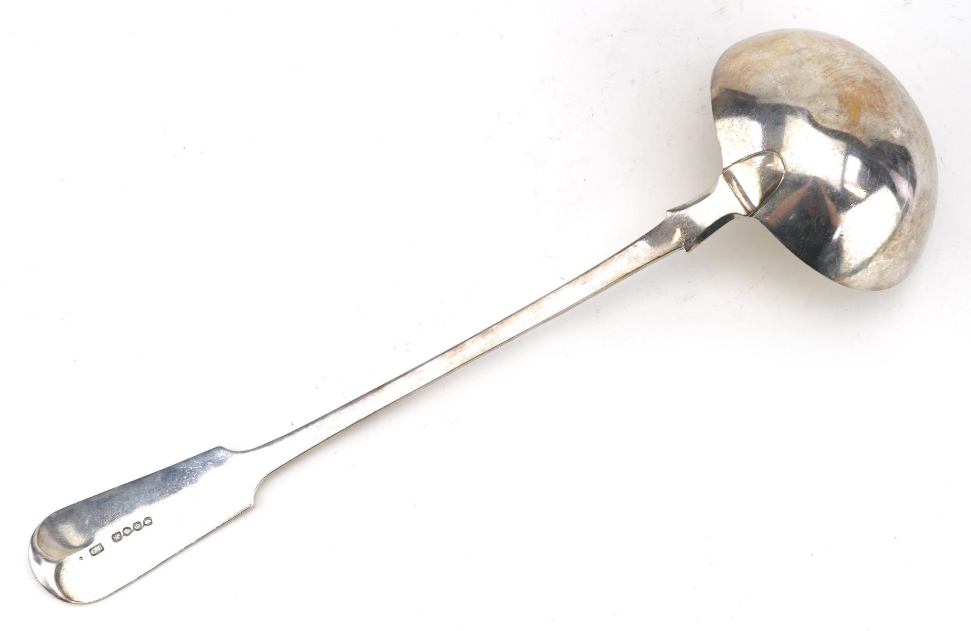 Charles Lias, 19th century silver ladle, London 1837, 35cm in length, 242.0g : For further - Bild 2 aus 3