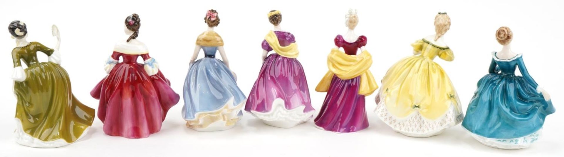 Six Royal Doulton figurines including Adrienne HN2152, Simone HN2378 and Southern Belle HN2229, - Bild 4 aus 5