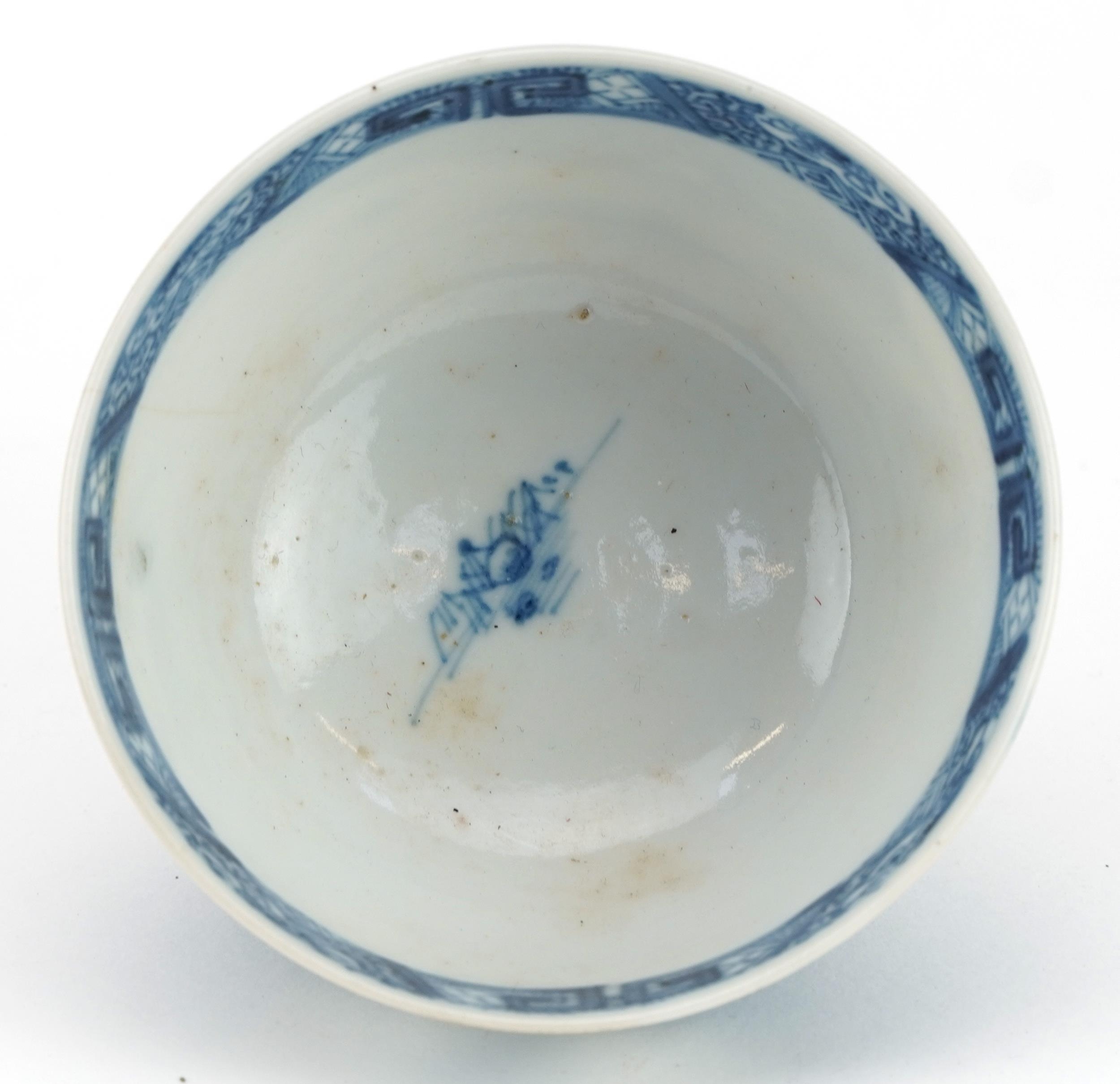 Chinese blue and white porcelain plate and tea bowl hand painted with a river landscape, the largest - Image 5 of 6