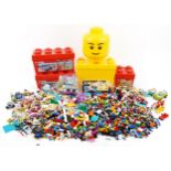 Large collection of vintage and later Lego and five Lego storage containers : For further